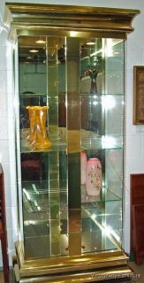 5541 Mastercraft Monumental Brass Glass Etagere Cabinet