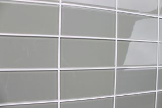 Grey Glass Subway Tile 4 Shower Kitchen Bathroom