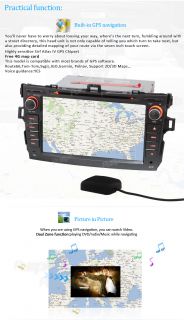 in Dash Car Stereo GPS Nav CD DVD BT iPod Radio for Toyota Corolla
