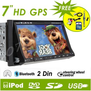 GPS Navigator 7 in Car Stereo DVD CD TV Player High Def Bluetooth USA