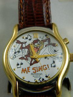  DEVIL MUSICAL LADIES WATCH /LEATHER BAND/ARMITRON /COLLECTIBLE WATCH