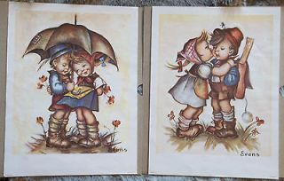  Evans Litho Prints Stapco NY on 12 x 9 art paper Hummel children