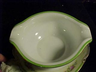 Grace China Formal Garden Gravy Boat w Attached Underplate