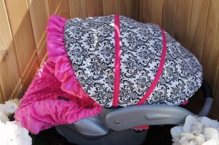 Graco SnugRide Infant Car Seat Cover Small Damask Hot Pink