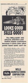 1964 Wells Wellsaw 400 Power Hand Saw Looks Good Sells Good Trade