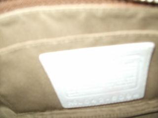 khaki BROWN Cream Leather 10x5 Small COACH PURSE & Dust bag TAG
