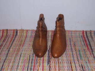 Vtg 70s Mario de Gerard Brown Leather Beatle Zipper Shoes Boots Sz 11