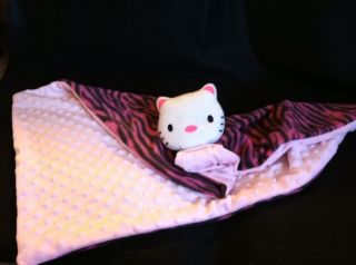 Handmade Hello Kitty Baby Blanket Security Minky Dot Pink Fleece Pink
