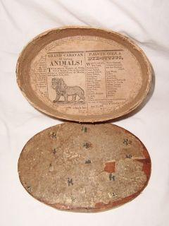 antique wallpaper covered wooden hat box c1823  within