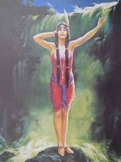INDIAN MAIDEN NEAR WATERFALL THE SONG OF THE WATERFALL BY FETTERMAN