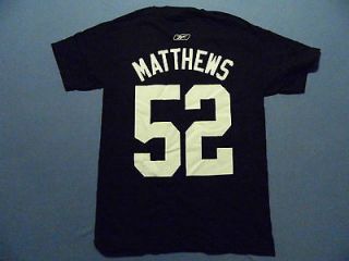 New Reebok Packers Clay Mathews #52 Black Tee T Shirt Jersey Mens S