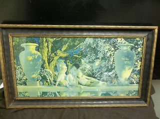 MAXFIELD PARRISH FRAMED PRINT SIZE 18 x 9 TITLED THE GARDEN OF ALLAH