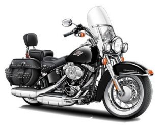 Harley Davidson Heritage Softail Wall Graphic Decal Cartoon Turbo Fire