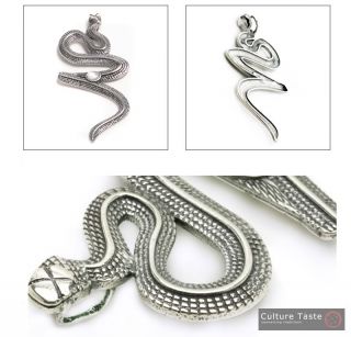 Greek Silver Jewelry   Snake   SerpentSterling Silver Pendant with