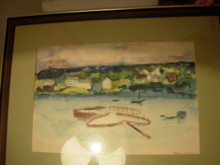  Watercolor Museum Artist William Zorach Painting Harbor View