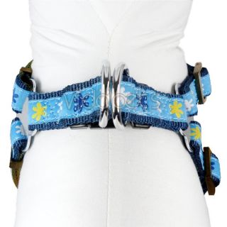  Blue Doggie Nylon Comfort Dog Harness Collar s Small 4 ft Leash