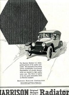 1920 Harrison Radiator Big Page Ad Featuring The Stutz Motor Car