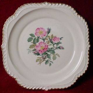 HARKER china WILD ROSE gadroon SQUARE SALAD PLATE