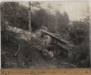 1921 Saunders Photograph Truck Accident Gravelly Valley Dam Ukiah, Cal