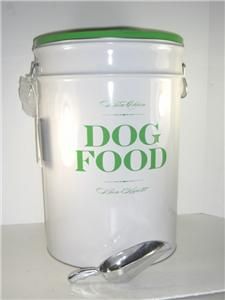 Harry Barker Dog Food Bin White Green 20H