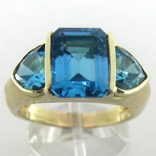 Estate 14k Gold London Blue Topaz Gemstone Ring