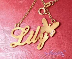 18K Gold Plated on 925 Silver Name Necklace Nameplate