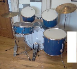 RARE Remo PTS Drum Set w Added Hardware Cymbals