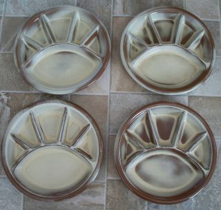HUGE vintage Frankoma Grill Plates Wagon Wheel Desert Gold 13