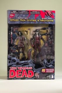 Walking Dead Black & White Rick Grimes Michonne 2 Pack Figures Comic