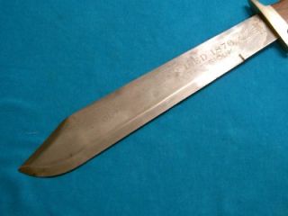 Huge Vintage Hassam Boston Bowie Knife General Custer Souix Indian