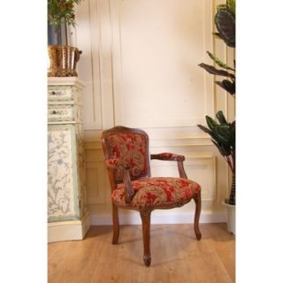 Design Toscano Emily Dickinson Floral Jacquard Upholstered Arm Chair