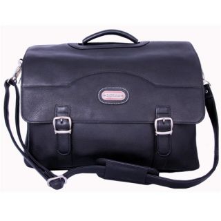 Leatherbay Stanford Leather Briefcase in Black   10116