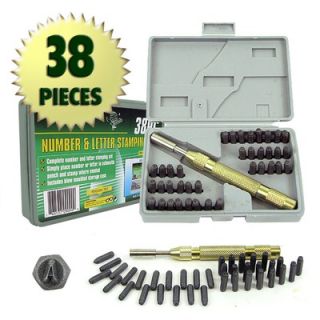 Trademark Global 38 Piece Deluxe Number and Letter Metal Stamping Set