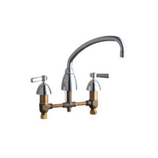 Chicago Faucets Double Handle Widespread Kitchen Faucet with Side