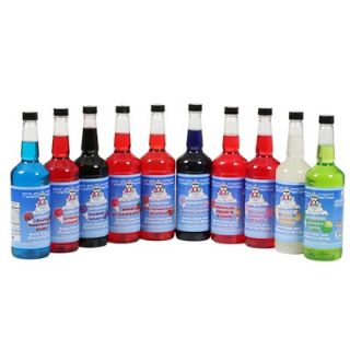 Great Northern Popcorn 10 Flavor Combo Pack Snow Cone Shaved Ice Syrup