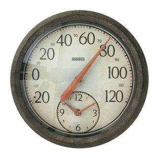 Metal Framed Thermometer with 11 Clock