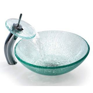  Glass 14 Vessel Sink and Rivera Faucet   C GV 500 14 12mm 1005CH