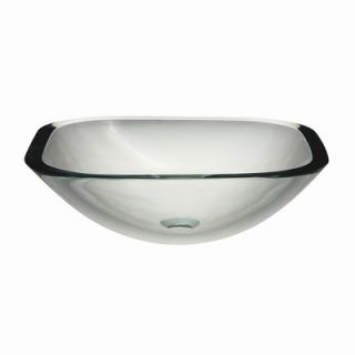 DecoLav Transparent Square 19mm Glass Vessel Sink