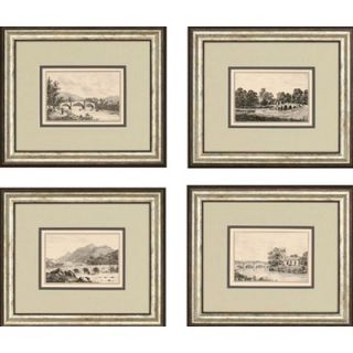  Idyllic Bridges by Wood Landscapes Art (Set of 4)   18 x 21   1958
