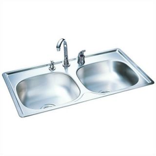 FrankeUSA 33 x 22 Stainless Steel Double Bowl Kitchen Sink