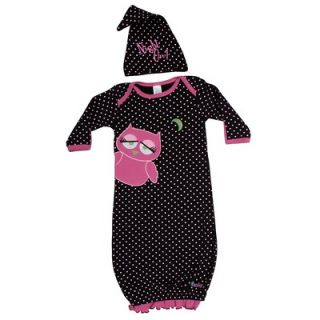 Sozo Night Owl Gown and Cap Set in Black