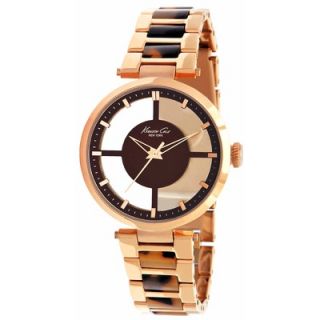 Kenneth Cole Womens Plastic Bracelets Watch in Brown and Rose Gold