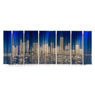  by Ash Carl Metal Wall Art in Blue and Silver   23.5 x 60