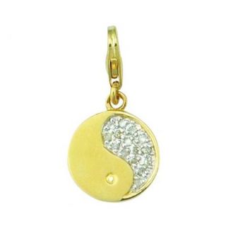 EZ Charms 14K 1.25 Grams Yellow Gold Diamond 0.08Ct Yin Yang Charm