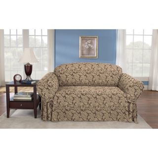 Sure Fit Scroll Classic Sofa Skirted Slipcover   173926246 Blue