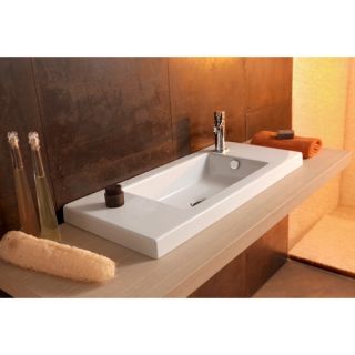 Serie 35 Ceramic Bathroom Sink with Overflow