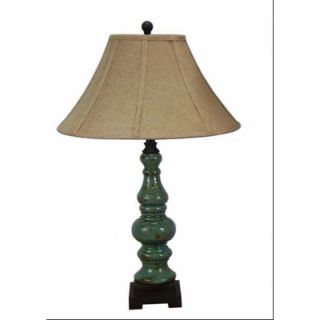 Fangio 35 Table Lamp with Round Softback Shade in Tuscan Green