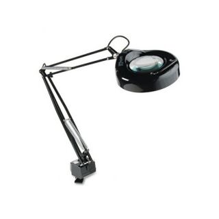  On Fluorescent Swing Arm Magnifier Lamp with 5 Lens, 42 Reach, Black