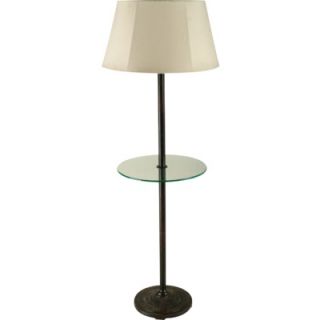  Lamp with Glass Table in Dark Wood   RLFL5034 1 43 / RLFL5034M 43