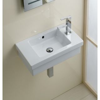 Bissonnet Area Boutique Logic 45 Ceramic Bathroom Sink in White
